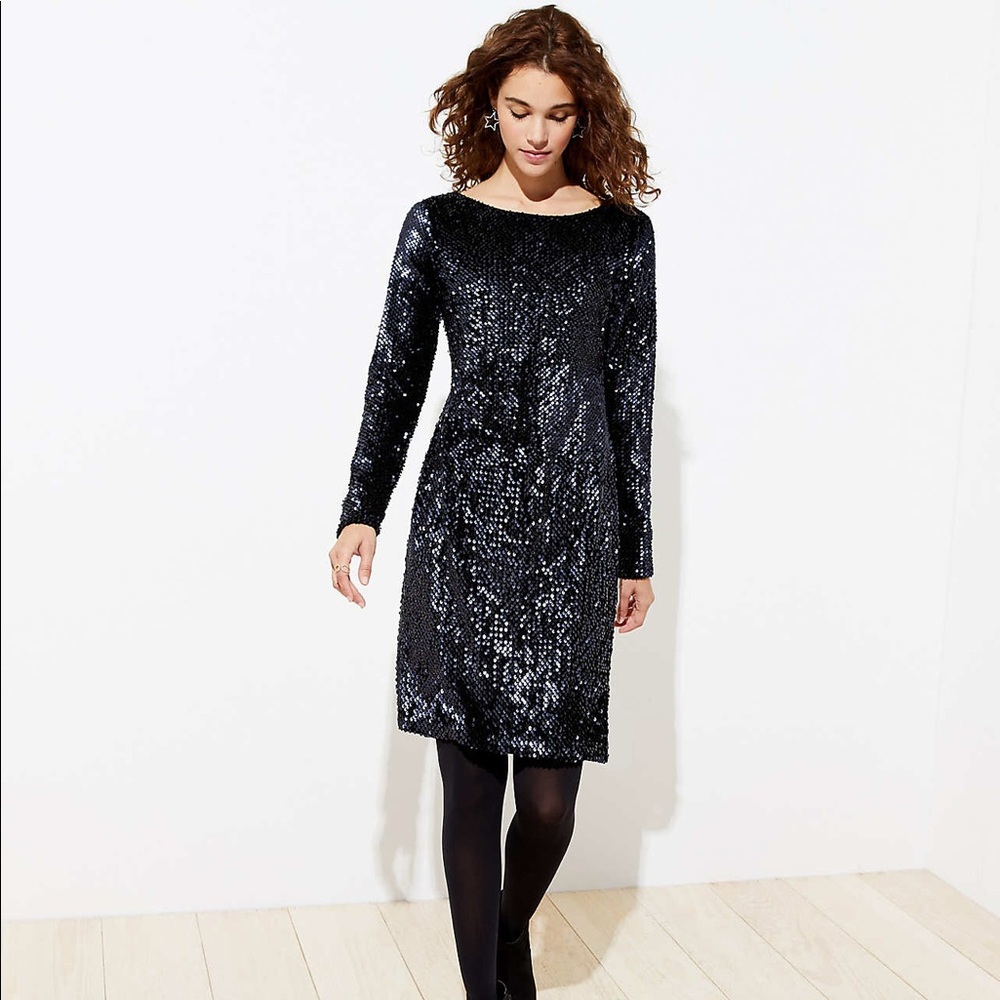 NWT LOFT Plus Sequin Velvet Dress
